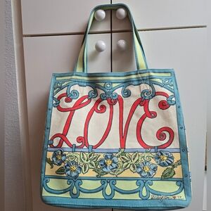 Brighton "A Winter's Love" Canvas Tote Bag By Tom Clancy 16"X15"X8"